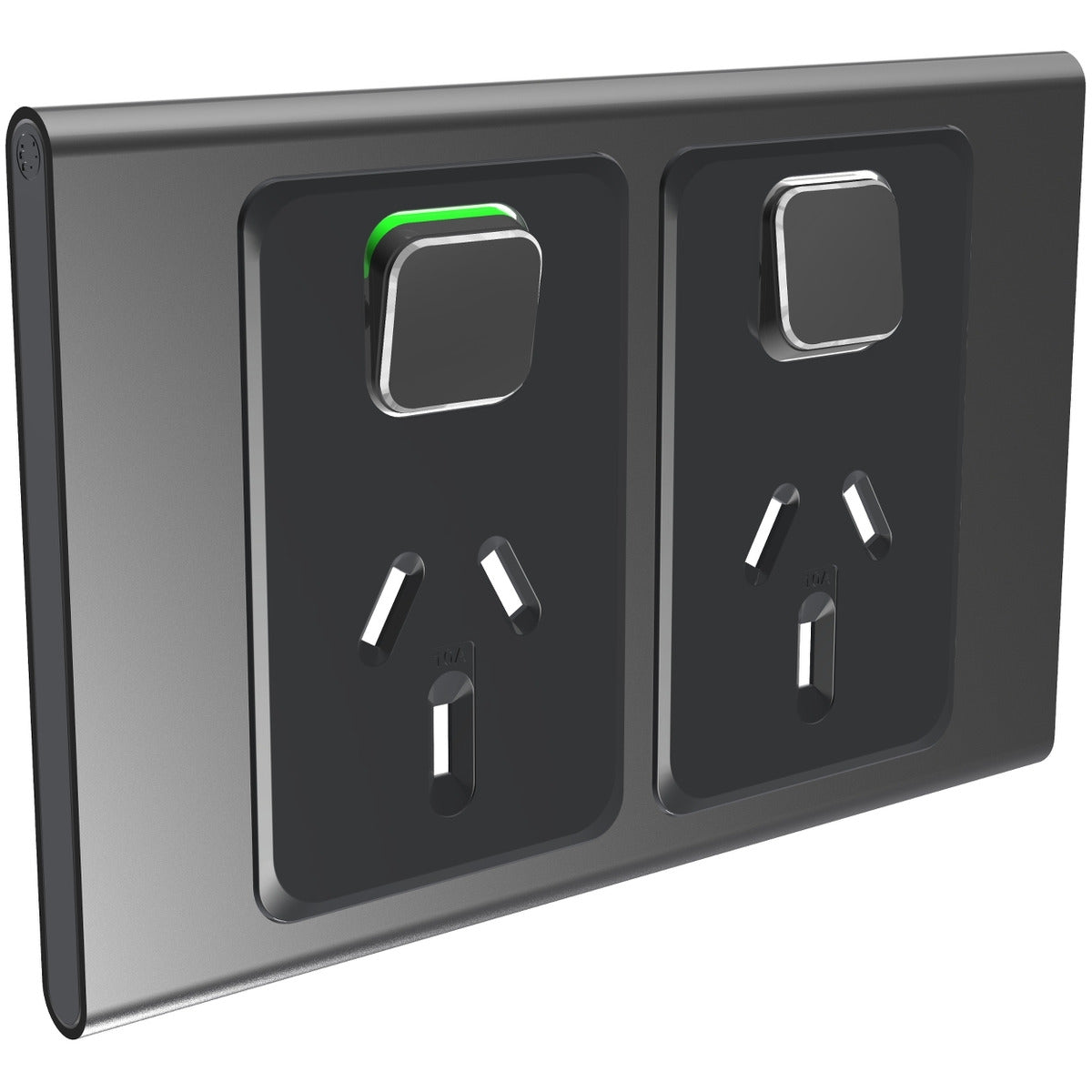 PDL Iconic Styl, cover frame, 2 switches & 2 sockets, horizontal