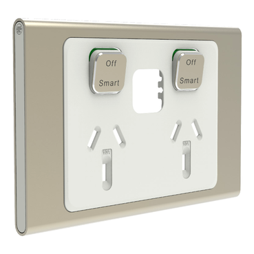 PDL Iconic Styl Cover Plate Connected Double Socket