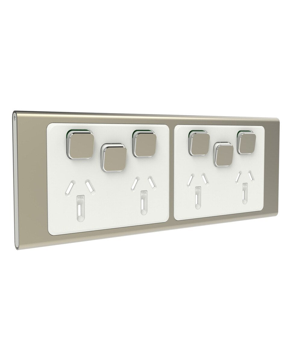PDL Iconic Styl, cover frame, 6 switches & 4 sockets, horizontal