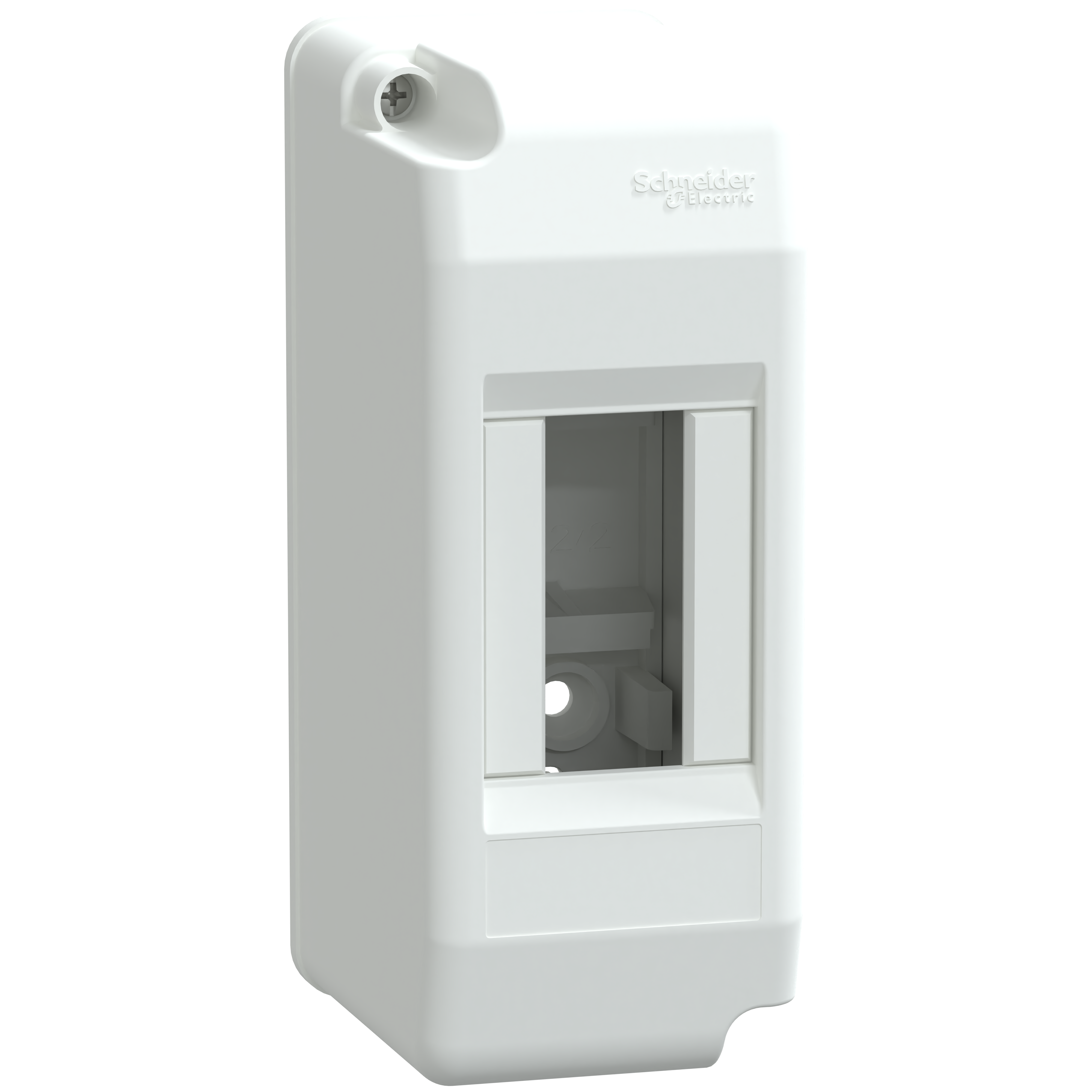 Surface Enclosure, Resi9, 1 row, 2 modules, 1/2-Pole Knockouts Opening, ABS, White