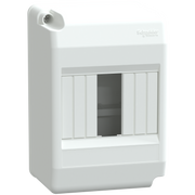 Surface Enclosure, Resi9, 1 row, 4 modules, 1/2-Pole Knockouts Opening, ABS, White