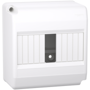 Surface Enclosure, Resi9, 1 row, 6 modules, 1/2-Pole Knockouts Opening, ABS, White