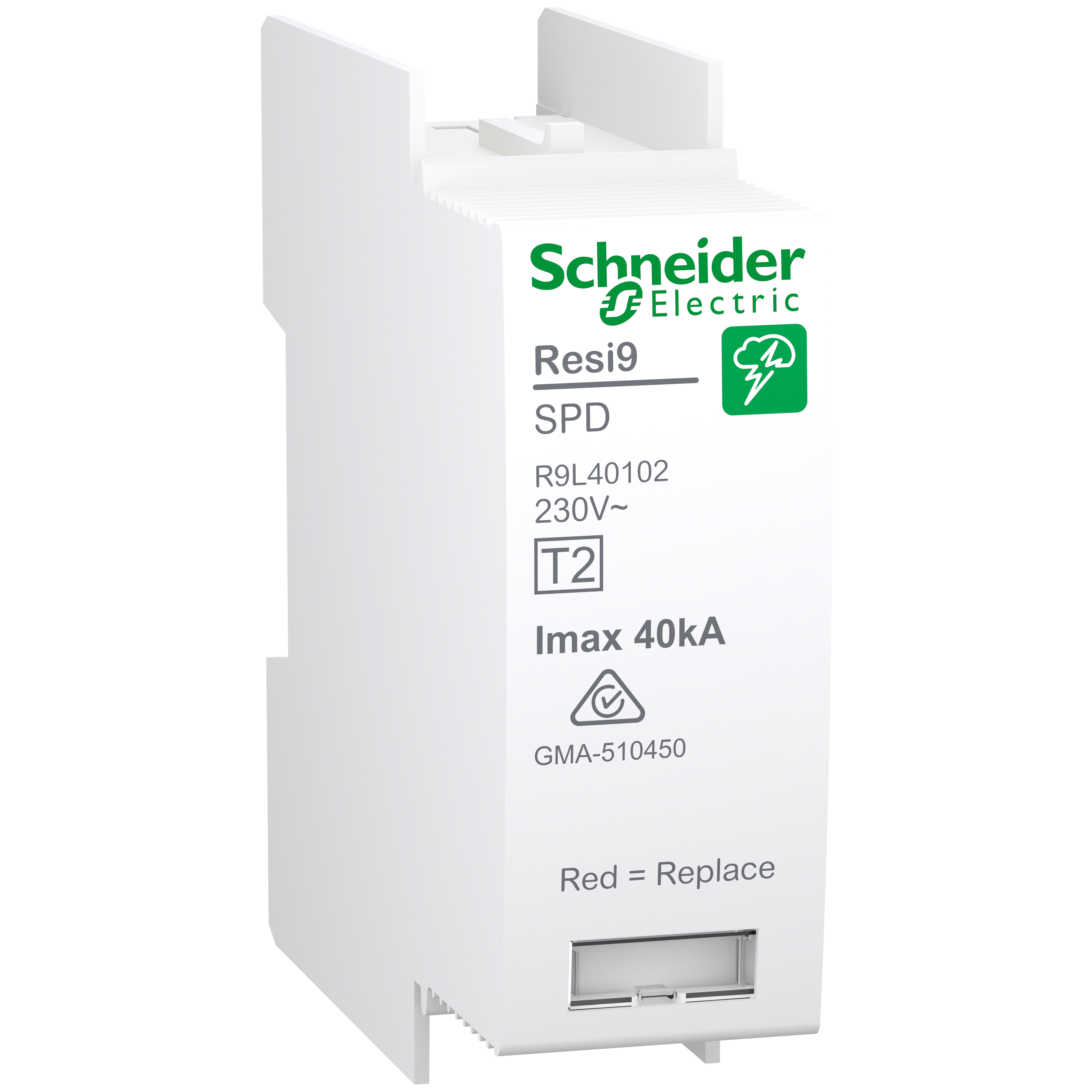 Surge arrester, Resi9, 1P, 40kA, with local signalling