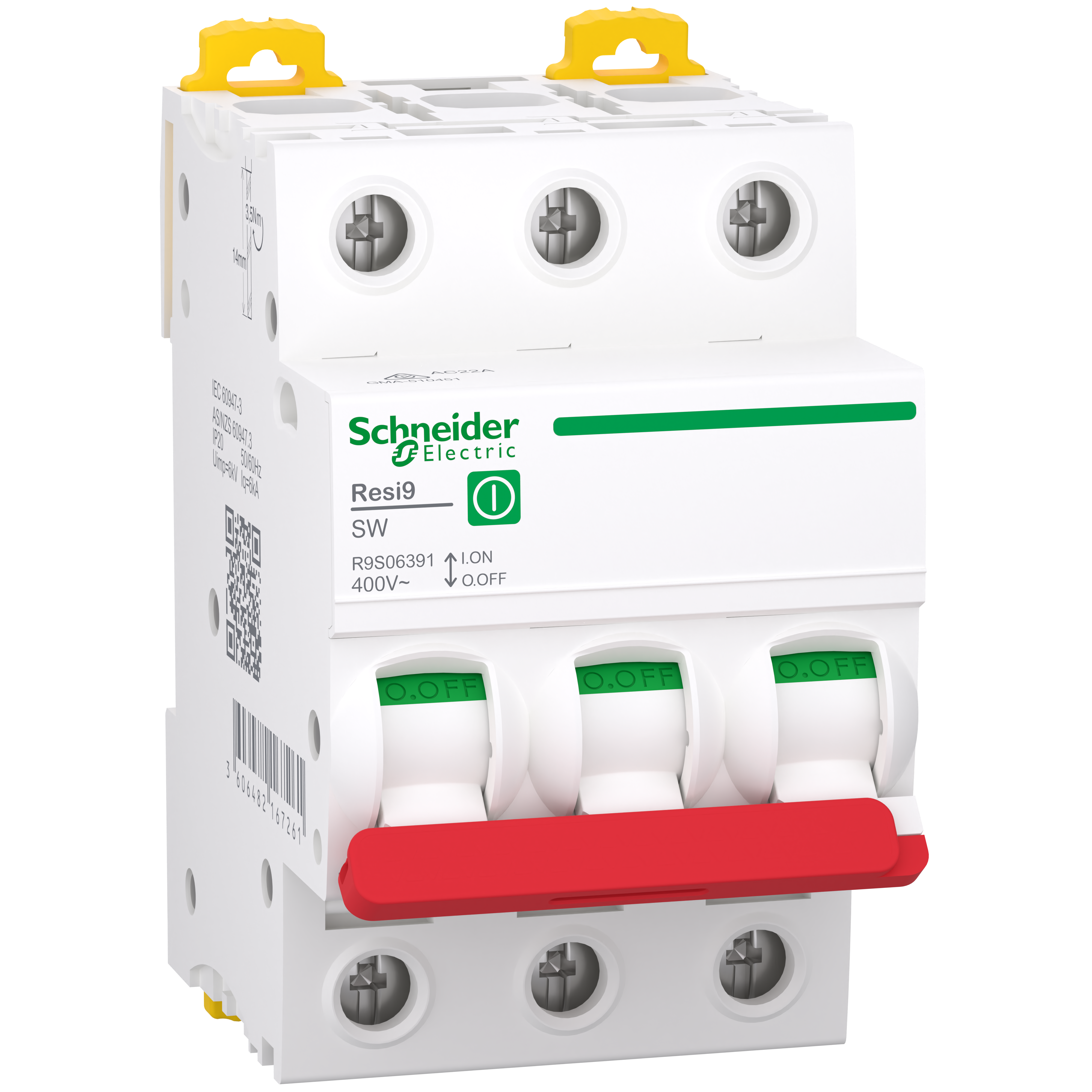 Switch disconnector, Resi9, 3P, 100A