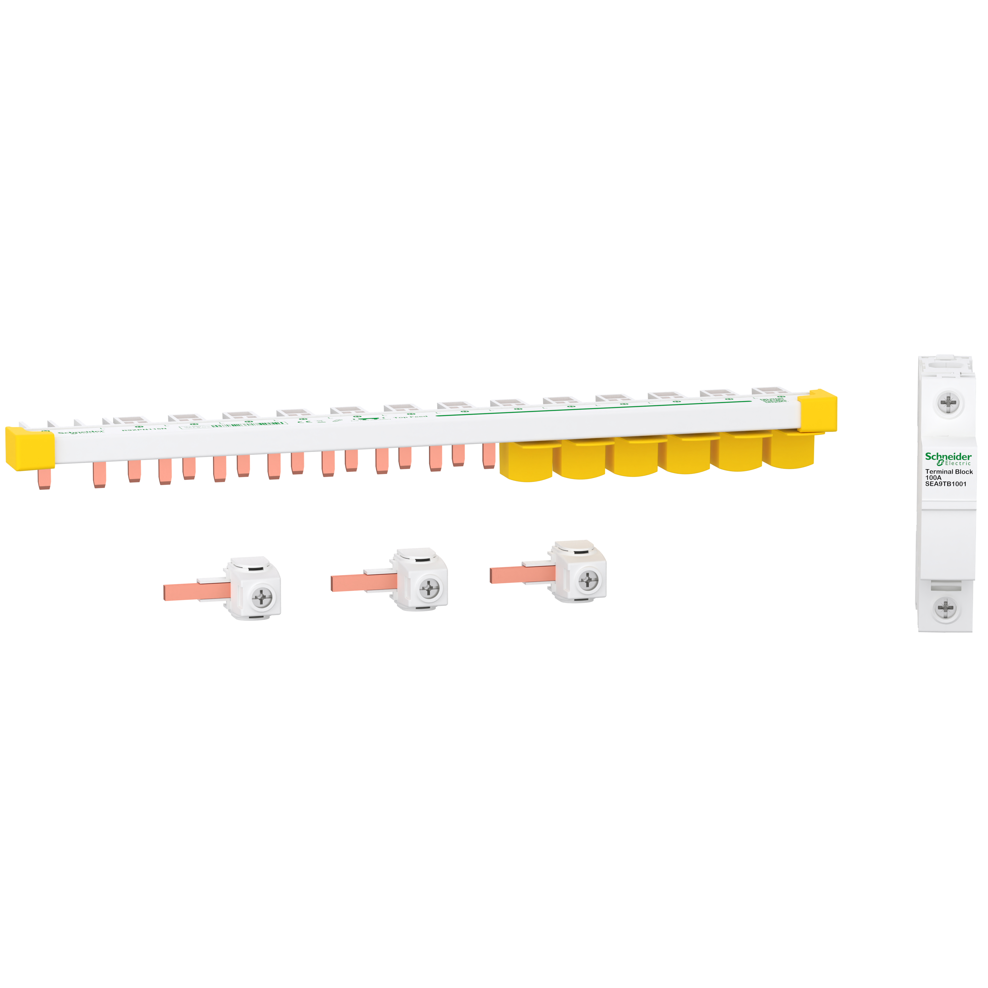 Comb Busbar, Resi9, 1P+N, 15 modules, 100 A with N block and accessories
