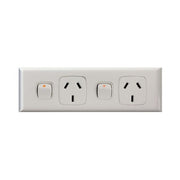 HPM Excel Double Worktop 10Amp Socket with Busbar Link - White