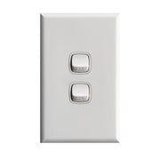 HPM Excel 2Gang Light Switch - White