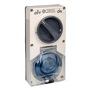 PDL 56 Series 16A 240V 3-Round Pin 2-Gang 2-Pole IP66 - Grey