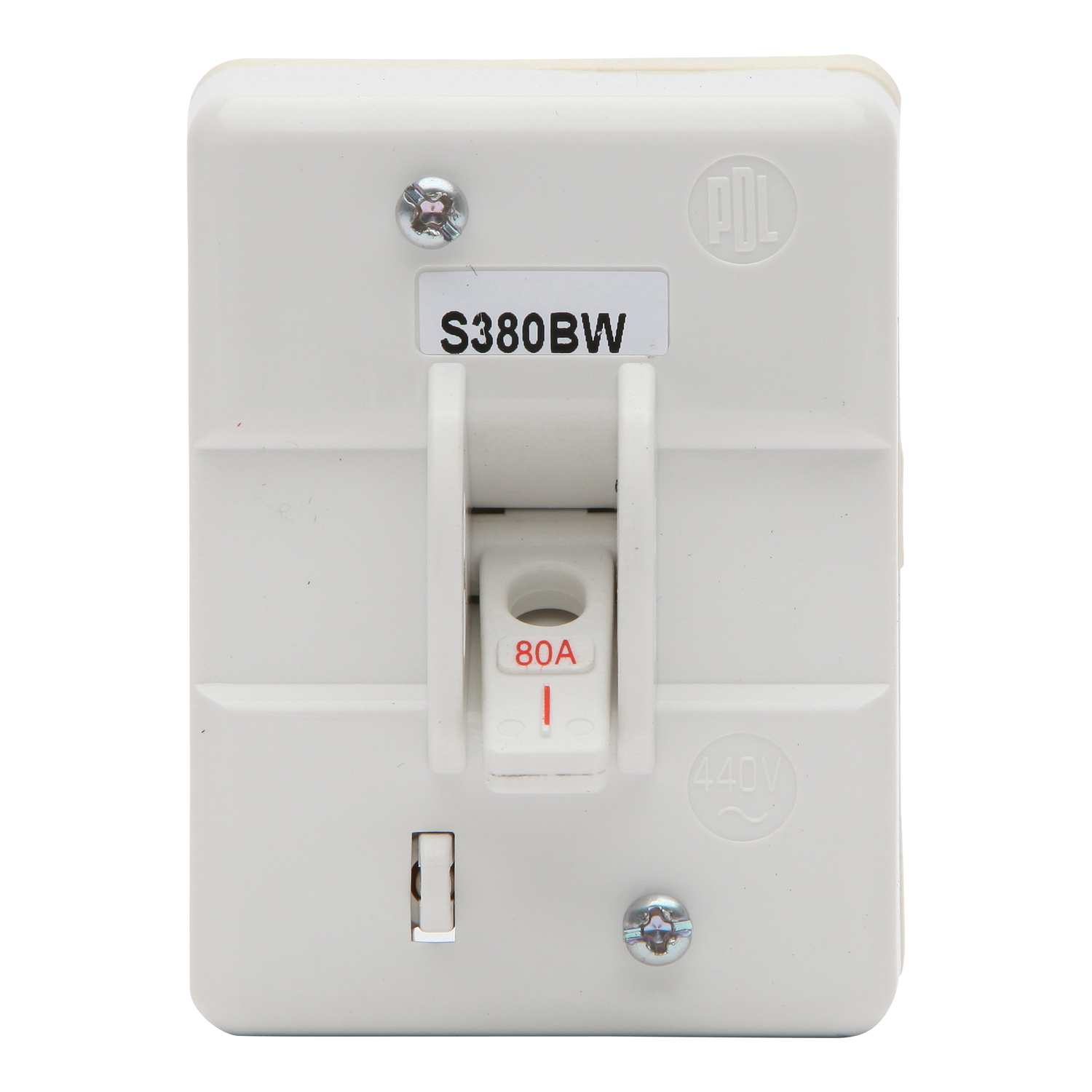 PDL Back Wiring Mains Switch, S Series, 80A/M200, 440V, 50 Hz, 3P, White
