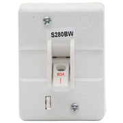 PDL Back Wiring Mains Switch, S Series, 80A/M200, 440V, 50 Hz, 2-Pole, White