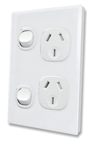 Fusion Double Vertical 10Amp Socket White