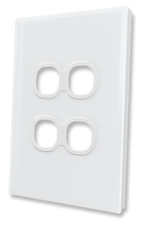 Fusion 4Gang Grid & Cover Plate - White