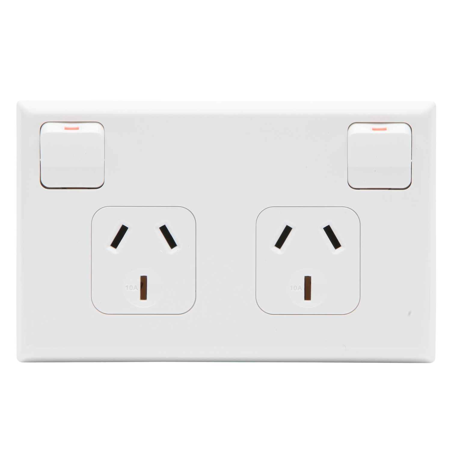 PDL695WH - PDL Socket Outlet 600 Series, Twin switched, Assembled, Horizontal, 250 V, 10 A - White