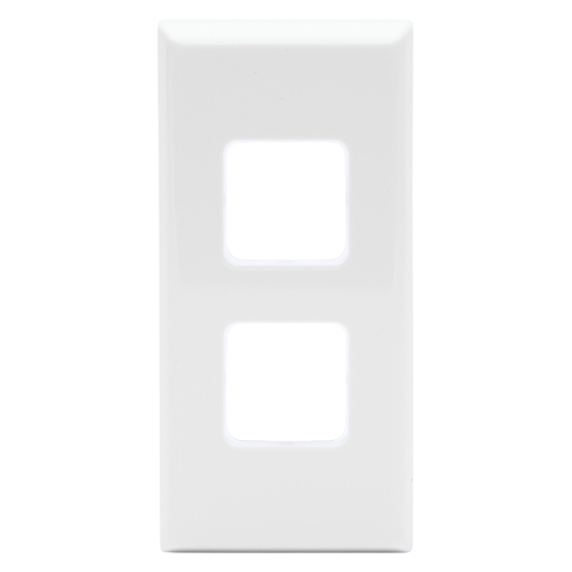 PDL689VHWH - PDL 600 Grid + Cover Plate Switch Worktop 2-Gang - White