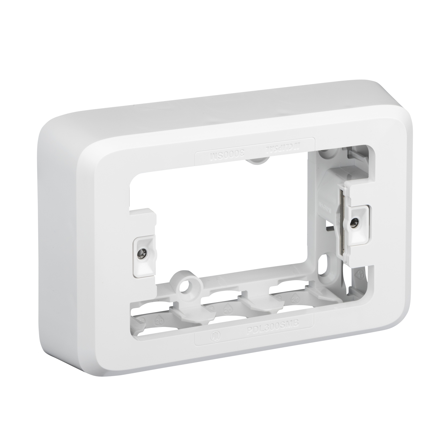 PDL300SMB-VW - PDL Iconic Mounting Block 1Gang 32mm Push-in/Clip-in Funtion - White