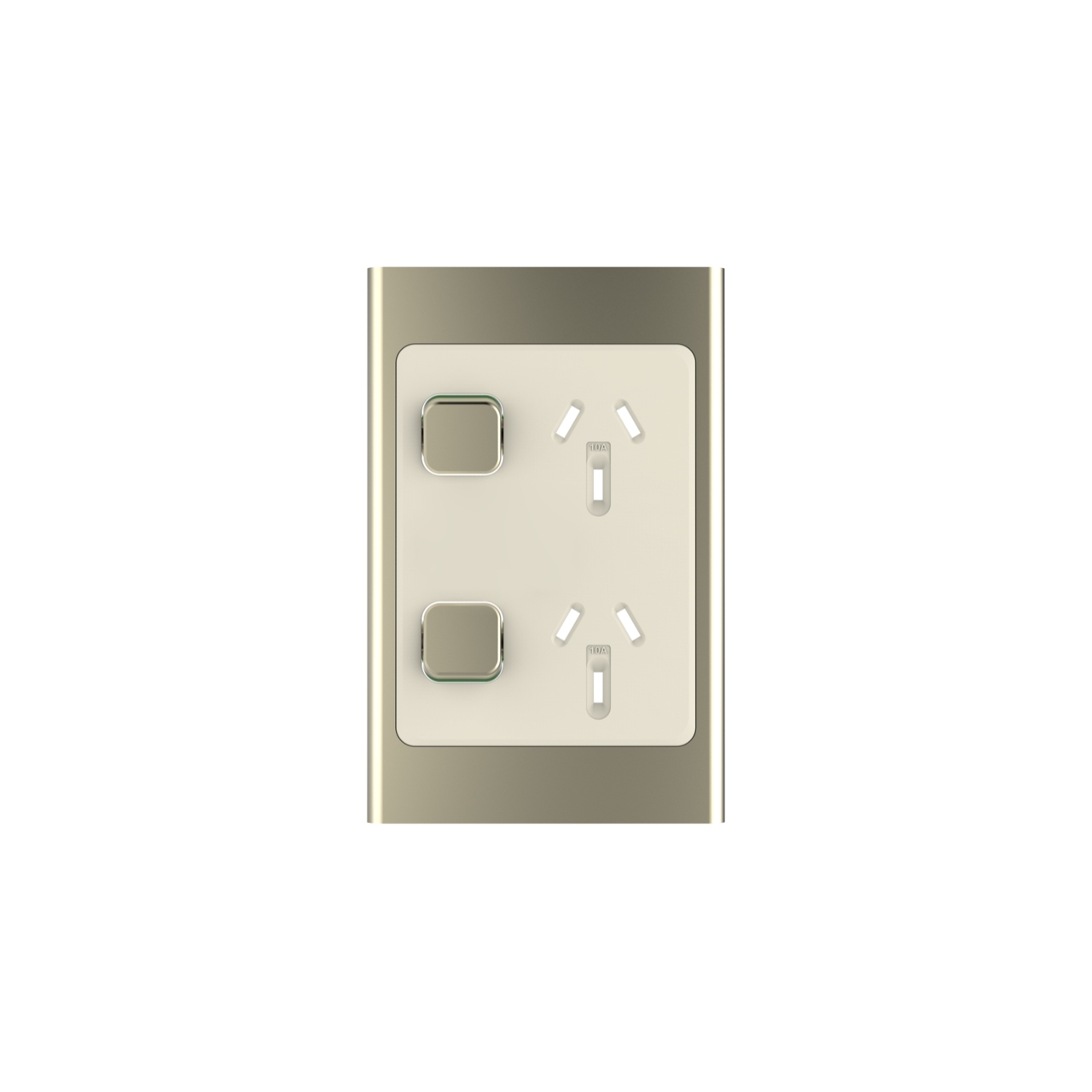 PDL Iconic Styl, cover frame, 2 switches & 2 sockets, vertical - Crowne