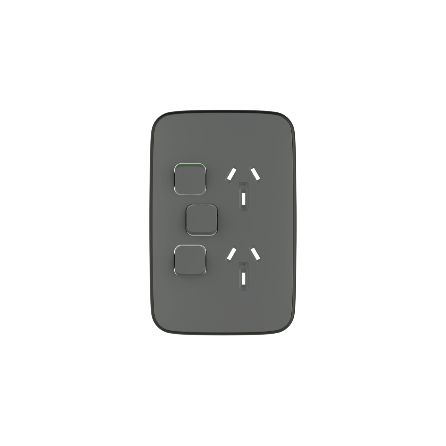 PDL Iconic Essence, cover frame, 3 switches & 2 sockets, 10 A, vertical - Ash Grey