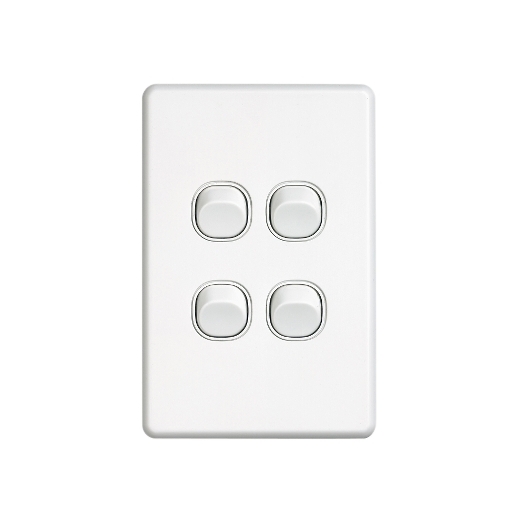 C2034VA-WE - Clipsal C2000 Switch 4-Gang 10Amp - White